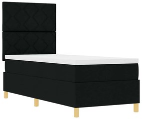 Cama Box Spring com Colchão Preta 80x200 cm Tecido