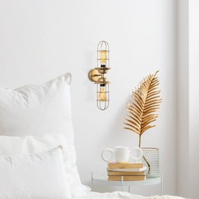 Candeeiro de Parede Mahoni – Dourado – 12 x 20 x 51 cm