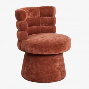 Cadeira De Jantar Giratória Estofada Protea Chenille Vermelho Argila - Sklum