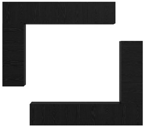 Conjunto de móvel de TV 8 pcs Carvalho preto 80 x 30 x 30 cm