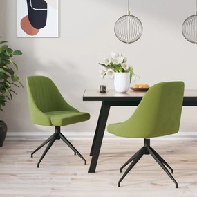vidaXL Cadeiras de jantar 2 pcs veludo verde-claro