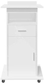 Púlpito c/ rodas e gaveta 55x55x107 cm derivados madeira branco