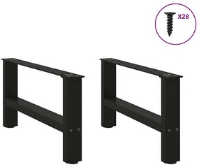 Pés para mesa de centro pretos 2 peças 70x(30-31) cm aço