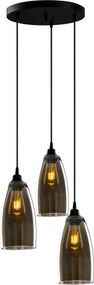Candeeiro de Teto Smoked – Fumê – 37 x 37 cm