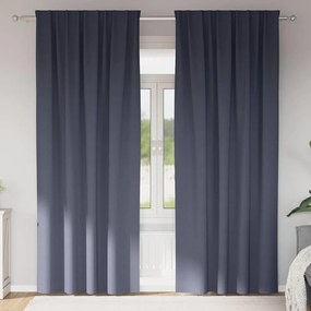 vidaXL Cortinas 2 pcs Cinzento-escuro 260 x 140 cm Poliéster