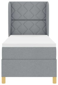 Cama Box com Colchão vidaXL Cinza Claro 80x200 cm Tecido