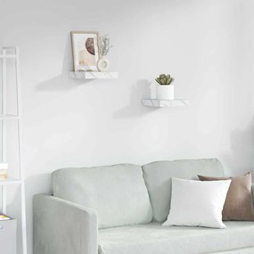vidaXL Prateleira de Parede 2 pcs Mármore Branco 23 x 23,5 x 4 cm