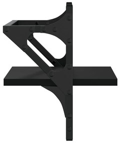 Prateleiras de parede com barras 2 pcs 30x25x30 cm preto