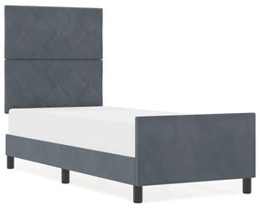 Cama vidaXL Cinza Escuro 80x200 cm Veludo