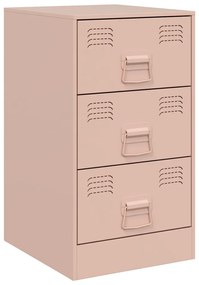 Mesa de cabeceira 34,5x39x62 cm aço rosa