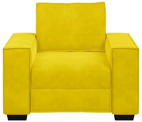 Poltrona 60 cm veludo amarelo