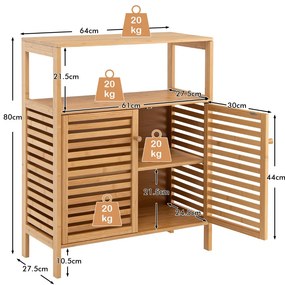 Aparador de vime com 1 porta e 3 gavetas - branco