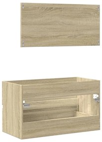 Armário de casa de banho com espelho 80x38,5x45 cm cor sonoma