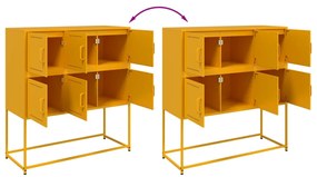 Aparador 100,5x39x107 cm aço amarelo mostarda