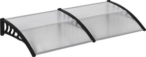 Outsunny Cobertura para porta, proteção contra chuva, vento e granizo, policarbonato, hastes de ligação em alumínio, 200 x 96 x 27 cm, preto | Aosom Portugal