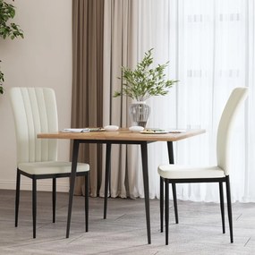 Cadeiras de jantar 2 pcs veludo cor creme