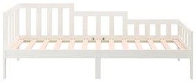 Sofá-cama 90x190 cm madeira de pinho maciça branco