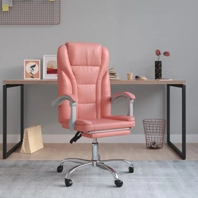 349701 vidaXL Cadeira de escritório reclinável couro artificial rosa
