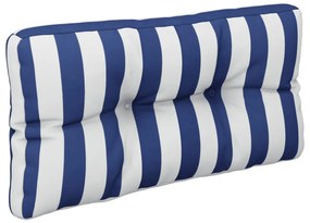 Almofadão para sofá de paletes 80x40x12 cm tecido azul/branco