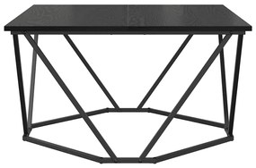 Mesa de Centro Preto Carvalho 80x80x45 cm Madeira Revestida