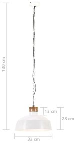 Candeeiro suspenso industrial 32 cm E27 branco