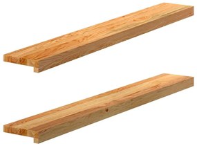 vidaXL Soleiras da janela 2 pcs 110x15x2 cm carvalho castanho-claro