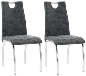 vidaXL Cadeiras de jantar 2 pcs couro artificial preto