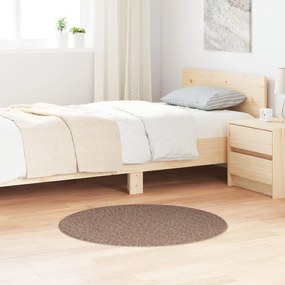Tapete Shaggy vidaXL com Base de Látex Marrom ø90 cm