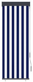 Estore de rolo para exterior 60x250 cm azul e branco