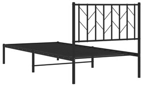 Estrutura de cama com cabeceira 90x190 cm metal preto