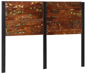 Cabeceira de cama 140 cm madeira recuperada maciça/ferro