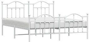 Estrutura de cama com cabeceira e pés 160x200 cm metal branco