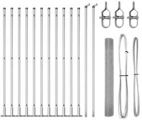 Cerca de Arame Soldado com 13 Postes Flangados 1,2x25 m Aço Galvanizad