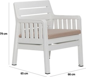 Conjunto de Jardim Lara – 2 Poltronas + Mesa de Centro – Polipropileno