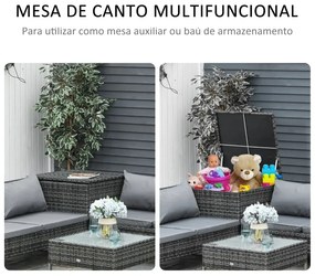 Conjunto de Jardim Emma - 2 Sofás, 1 Mesa e 1 Baú - Design Natura