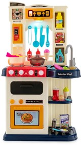 Cozinha para crianças a partir dos 3 anos com 65 acessórios , luzes e sons realistas para crianças 45 x 26 x 79 cm Azul