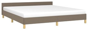 Cama sem colchão 160x200 cm tecido castanho-acinzentado