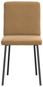 Cadeiras de jantar 2 pcs veludo castanho