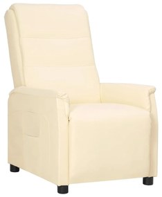 Cadeira reclinável couro artificial cor creme