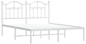 Estrutura de cama com cabeceira 140x190 cm metal branco