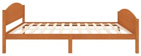 Estrutura de cama 140x200 cm pinho maciço castanho mel