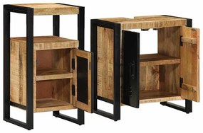 Conjunto de Móveis para Banheiro 2 pcs Madeira de manga rústica