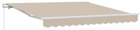 vidaXL Toldo Manual Bege 300 x 250 x 165 cm Poliéster