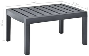 Mesa de jardim 78x55x38 cm plástico antracite