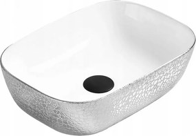 Mexen Rita lavatório de bancada 45 x 32 cm, branco/prateado - 21084555