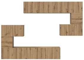 Conjunto de móvel de TV Outros 8 pcs carvalho artisiano
