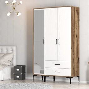 Roupeiro Kumsal RT – Nogueira e Branco – 120 x 47,5 x 201,4 cm