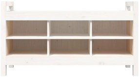 Banco de corredor 110x40x60 cm madeira de pinho maciça branco