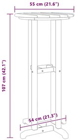 Mesa de Bar Cinzento-claro 55x55x107 cm HDPE