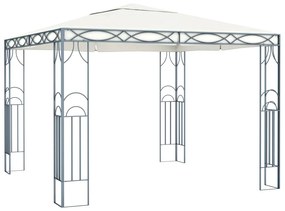 Gazebo com cordões de luzes LED 300x300 cm cor creme